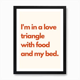 Food Triangle Kitchen Typography Cream Red Art Print