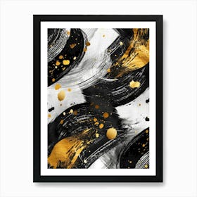 Abstract Black And Gold Painting 33 Art Print