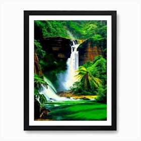 Laxapana Falls, Sri Lanka Nat Viga Style Art Print