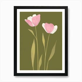 Pink & Green Buttercup 1 Art Print