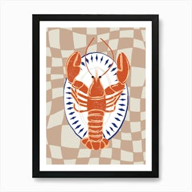 Lobster On A Plate Art Print