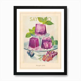 Purple Jelly Vintage Cookbook Inspired 1 Poster Art Print