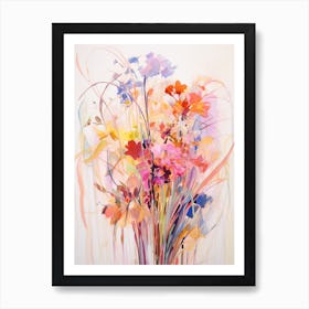 Abstract Flower Painting Fountain Grass 1 Art Print