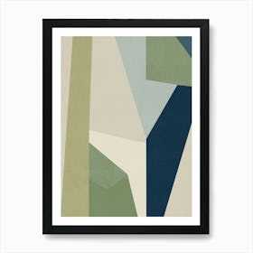 Abstract green and blue Art Print