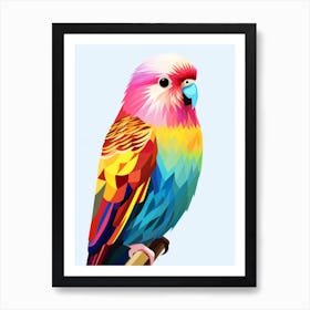 Colourful Geometric Bird Budgerigar 2 Art Print