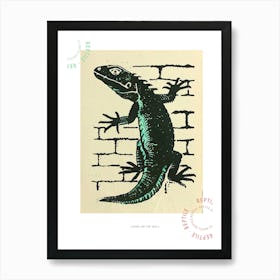 Lizard On The Brick Wall Bold Block 2 Poster Art Print