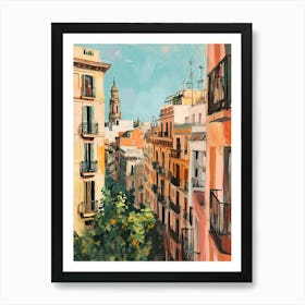 Kitsch Barcelona Painting 4 Art Print