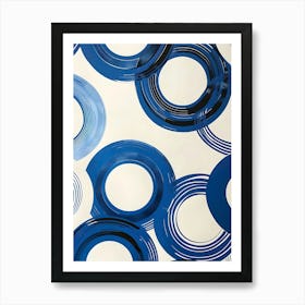 Blue Circles 1 Art Print