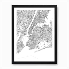 New York City Map Art Print