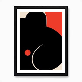 Red In Black Plain Abstract Art Print