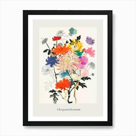 Chrysanthemum 1 Collage Flower Bouquet Poster Art Print