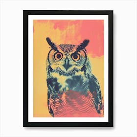 Retro Pop Art Owl 1 Art Print