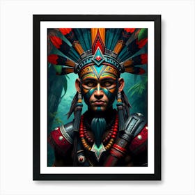 Aztec Warrior Painting Art Print