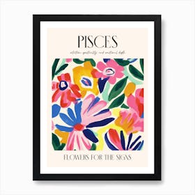 Flowers For The Signs Pisces Zodiac Sign Art Print