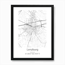 Lenzburg,Switzerland Minimalist Map Affiche