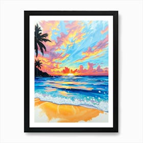 Sunset At The Beach 21 Art Print