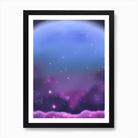 Zen Planet Clouds Surreal Stars And Fog Abstract Purple Planet Art Print