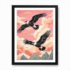 Vintage Japanese Inspired Bird Print Crested Caracara 3 Art Print