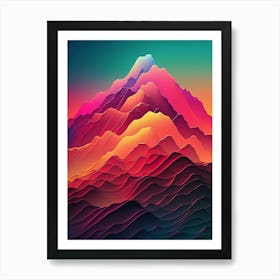 Abstract Gradient Mountains Canvas Art Art Print