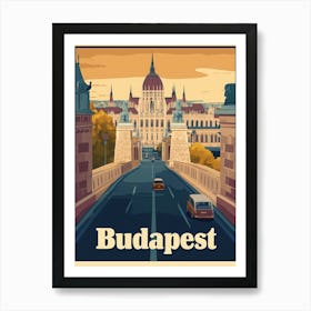 Aihrgdesign A Retro Travel Poster For Budapest Featuring The Art Print