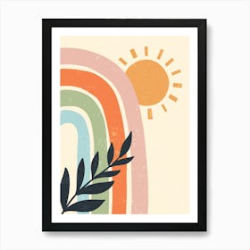 Rainbow With Leaves Art Print