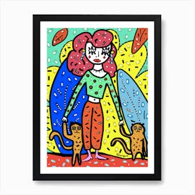 Monkey Lady Clemyart Art Print