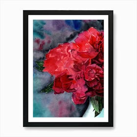 Bouquet of peonies Art Print