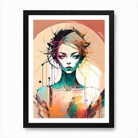 Abstract Female Portrait Painting 1 Art Print