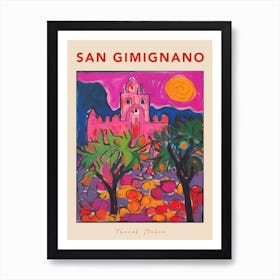 San Gimignano Italia Travel Poster Art Print