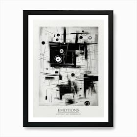 Emotions Abstract Black And White 1 Poster Art Print