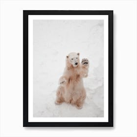 Polar Bear Waving Art Print