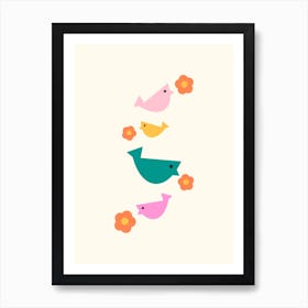 Bird & Flowers Art Print