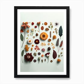 Dried Flowers Collection Green Art Print