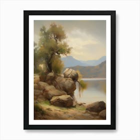 Forest Lake,Vintage Oil Painting,Farm Wall Decorations,Vintage Landscape,Vintage Landscape Oil Painting.1 1 Art Print