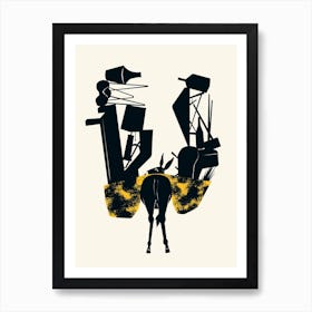 Midcentury Donkey Art Print