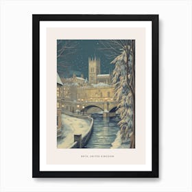Vintage Winter Poster Bath United Kingdom 4 Art Print