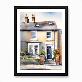 Watercolor Of A House in England Art Print