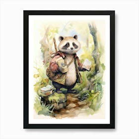 Panda Art Geocaching Watercolour 2 Art Print