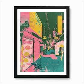 Tohoku Region Japan Duotone Silkscreen 1 Art Print