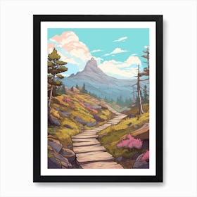 Mount Kinabalu Malaysia Hike Illustration Art Print