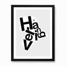 Havering Type Map Art Print