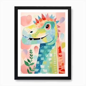 Colourful Dinosaur Iguanodon 4 Art Print