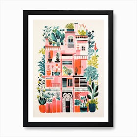 A House In Madrid, Abstract Risograph Style 1 Art Print