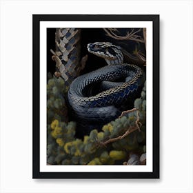 Black Pine 1 Snake Painting Art Print