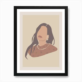 Portrait Of A Woman Boho Earth Colors Illustration Art Print