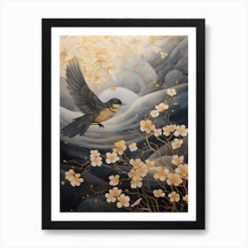 House Sparrow 2 Gold Detail Painting Art Print