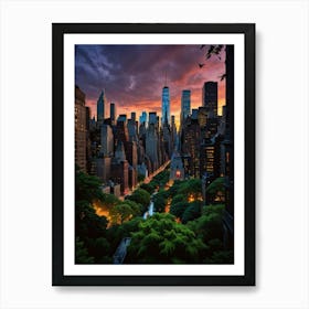 Endless Motion in Manhattan Streets Art Print