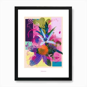 Edelweiss 4 Neon Flower Collage Poster Art Print