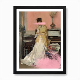 Pink Altered Art Woman Art Print