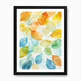 Watercolor Autumn Leaves 4 Art Print